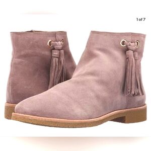 New Kate Spade Suede Bellamy Ankle Boots - w/Tassel in Taupe